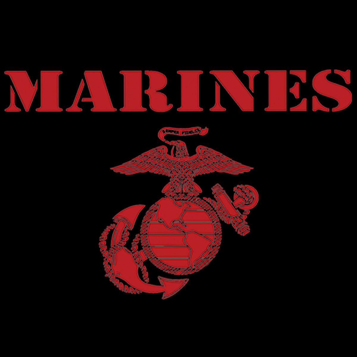 Red Vintage Marines Long Sleeve Tee