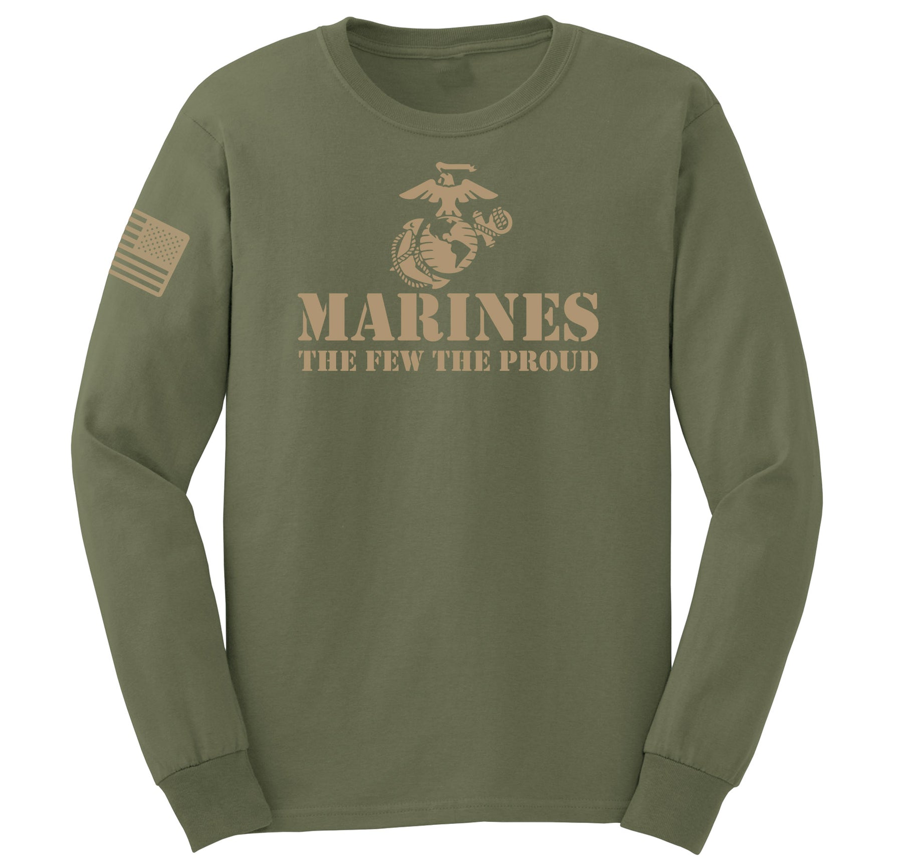 Premium Flag Sleeve Drop Desert The Few The Proud Long Sleeve