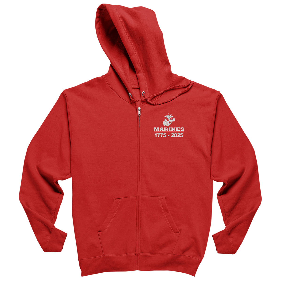 USMC 250 Years Embroidered Full Zip Hoodie