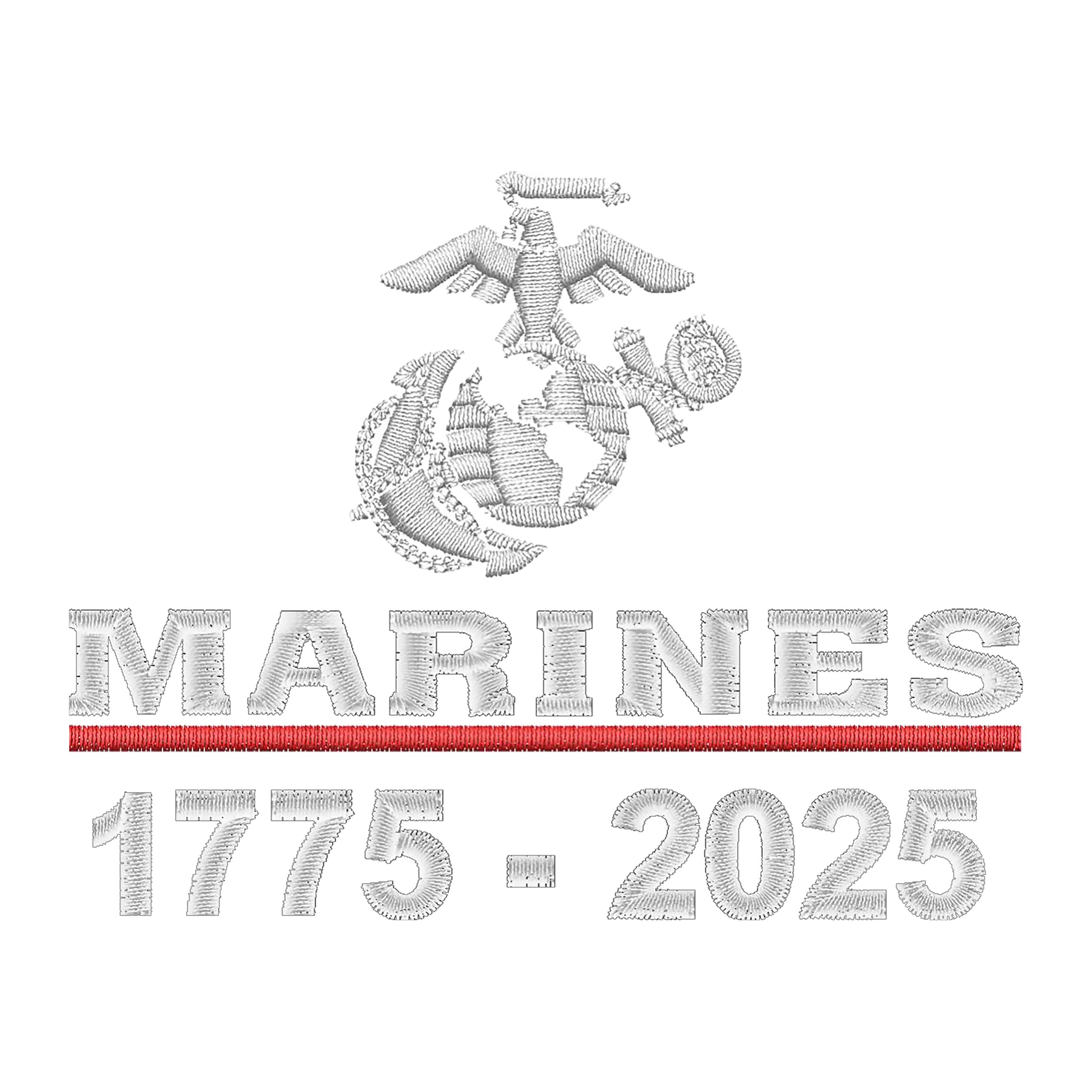 USMC 250 Years Embroidered Full Zip Hoodie