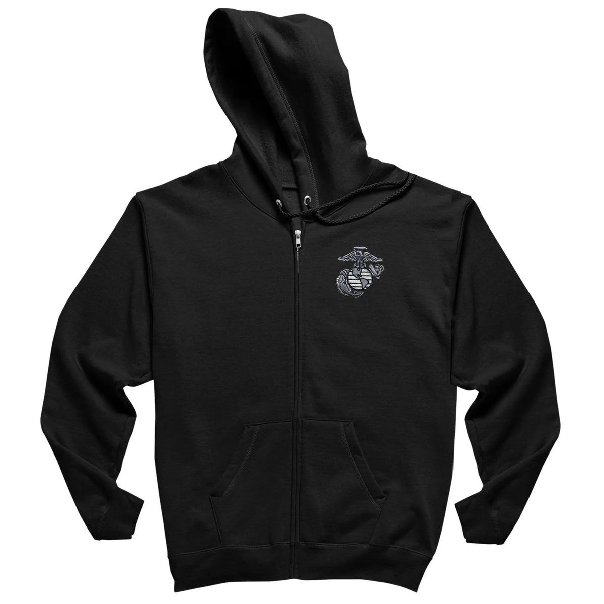 Aluminum EGA Embroidered Full Zipped Hoodie - Marine Corps Direct