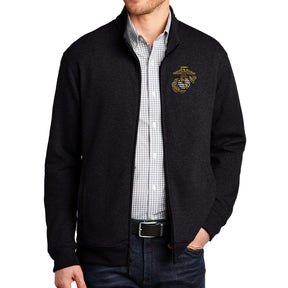 Big EGA Embroidered Black/Heather Interlock Full-Zip Jacket