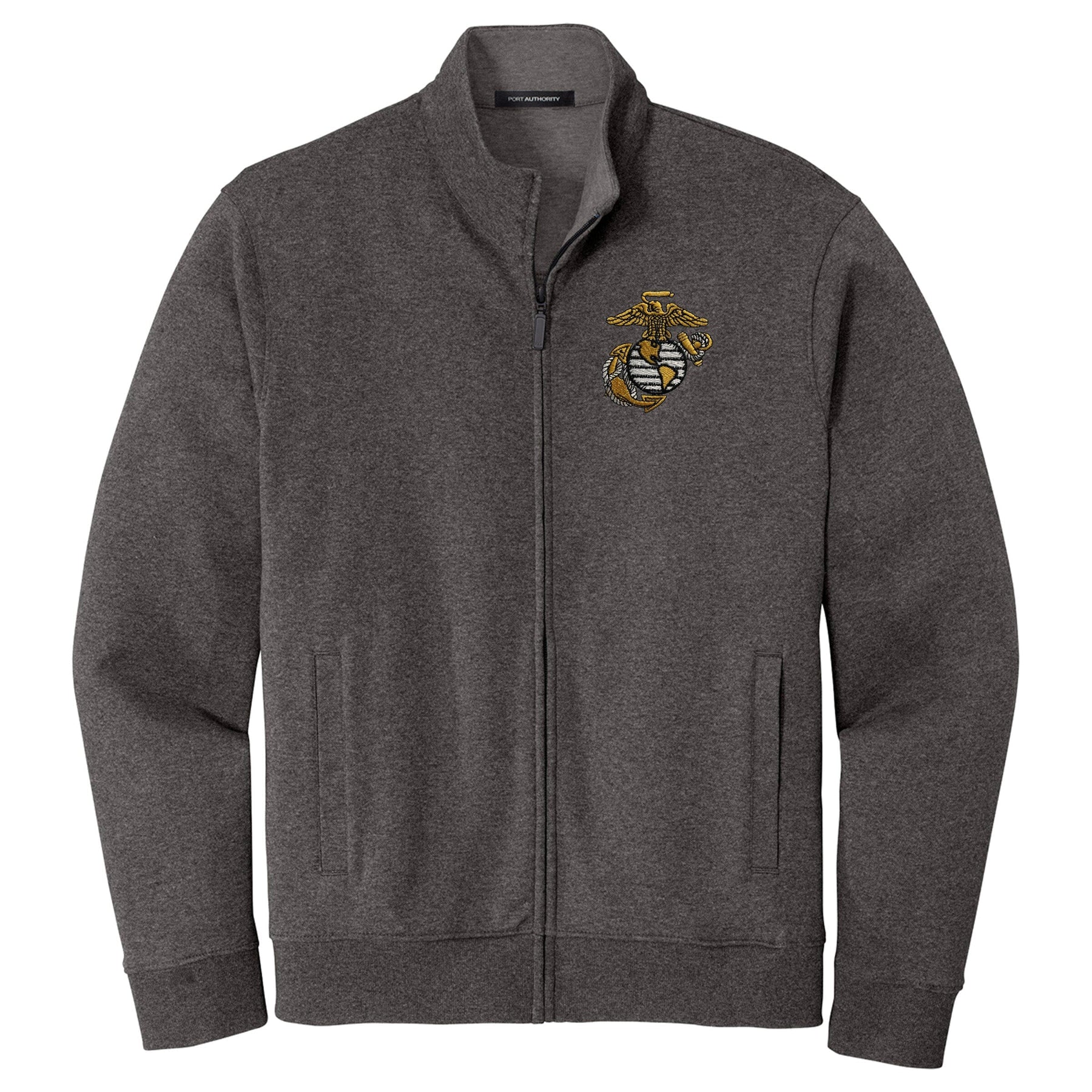 Big EGA Embroidered  Charcoal/Heather Interlock Full-Zip Jacket