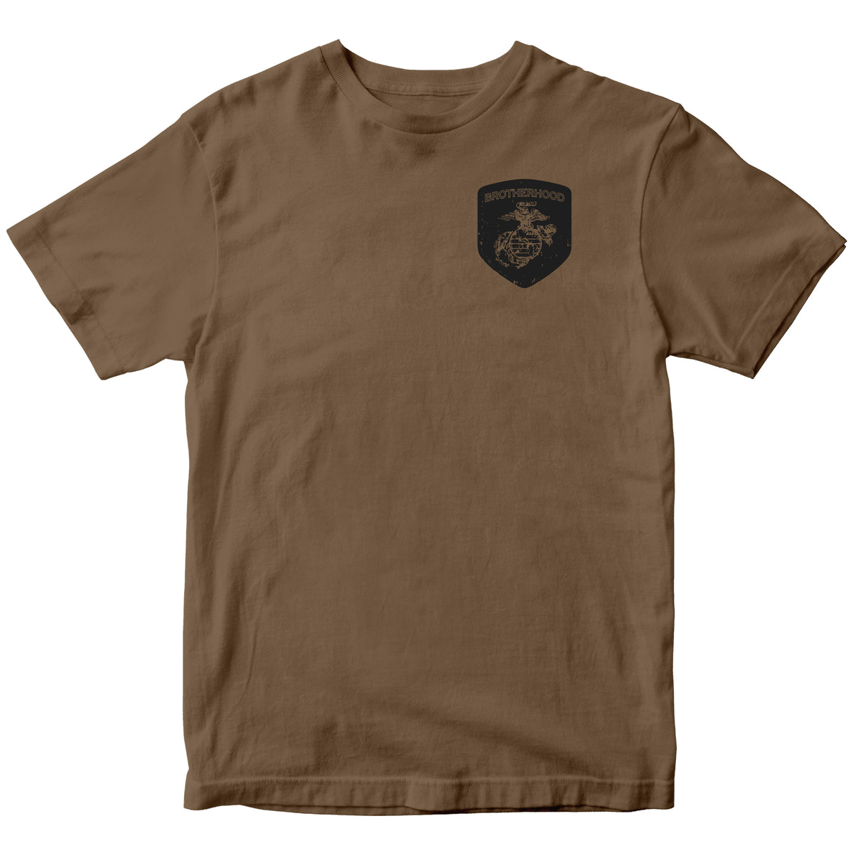 Marines Brotherhood Distressed Woodland Brown Tee