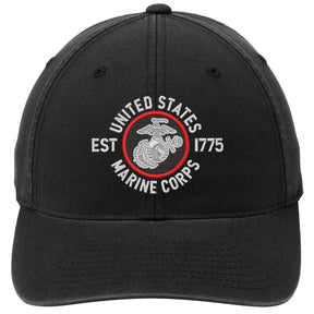 Established 1775 EGA Embroidered USMC Black FlexFit Hat