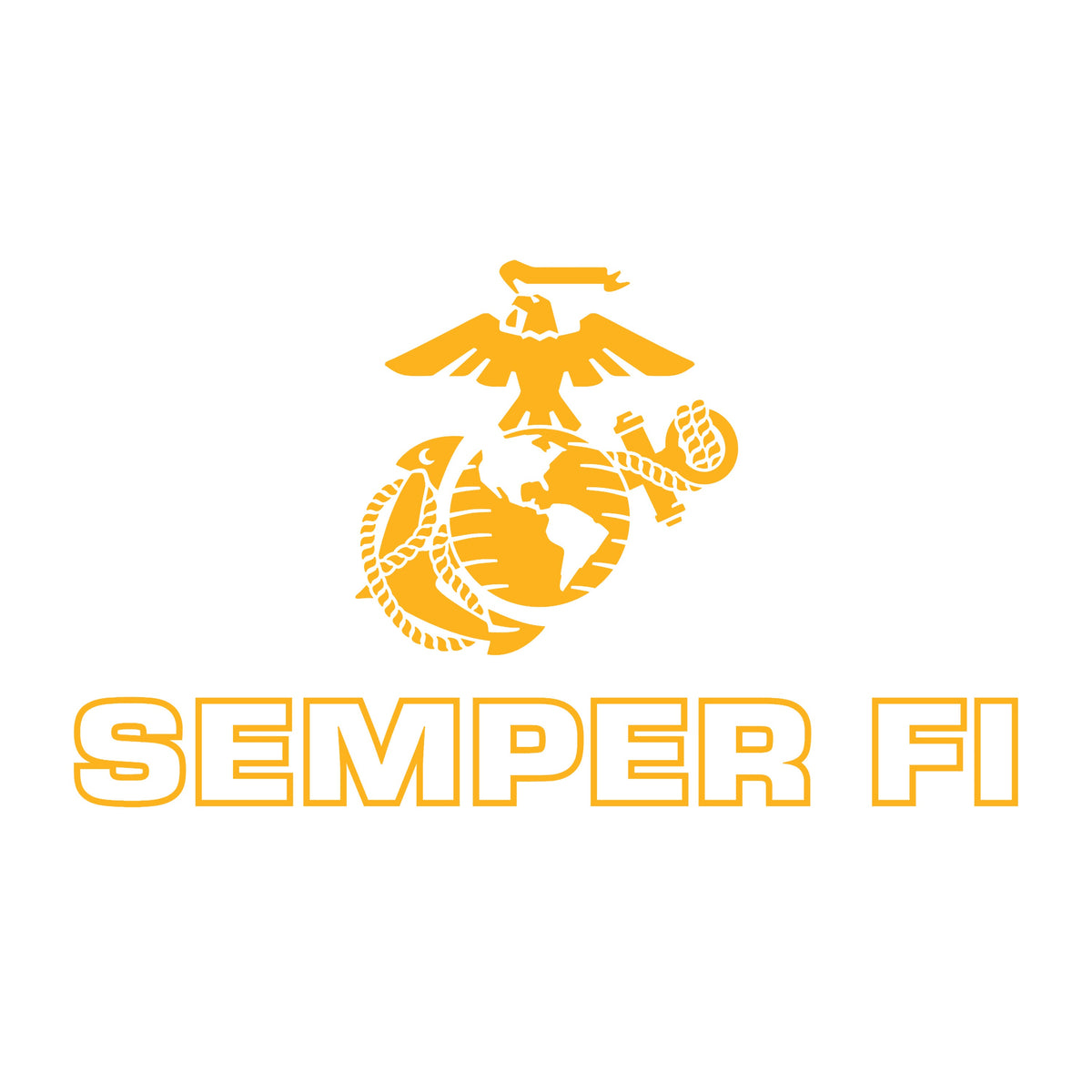 Gold EGA Semper Fi Performance Long Sleeve Tee