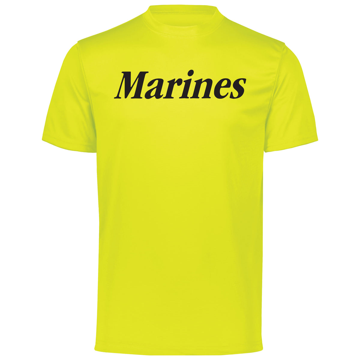 Closeout Italicized Marines Safety Yellow Performance Tee