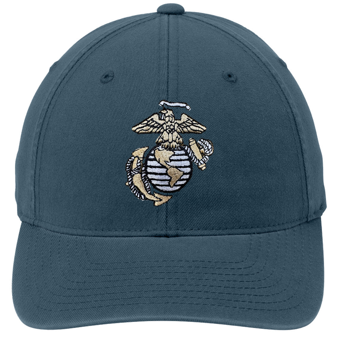 Multi Color EGA Embroidered USMC Slate Blue FlexFit Hat