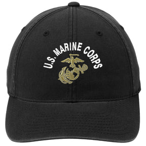 U.S. Marine Corps EGA Embroidered USMC Black FlexFit Hat