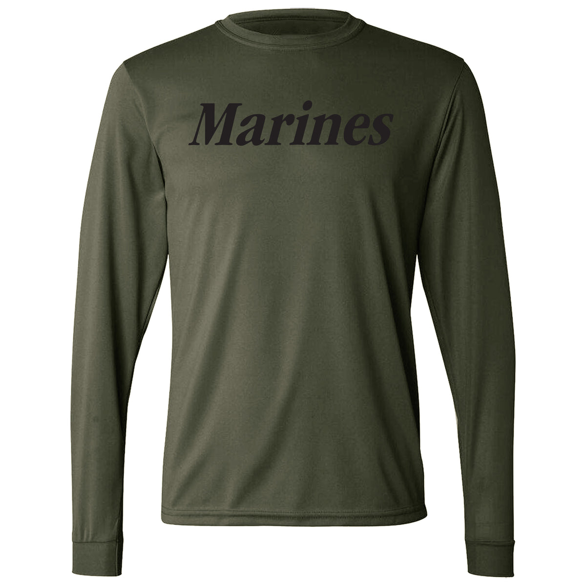 Italicized Marines Performance Long Sleeve Tee
