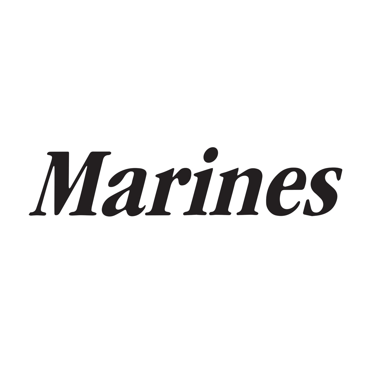 Italicized Marines Silver Performance Long Sleeve Tee