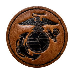 Marines Leather EGA Patch Fleece Black Beanie (Corporal's Special)