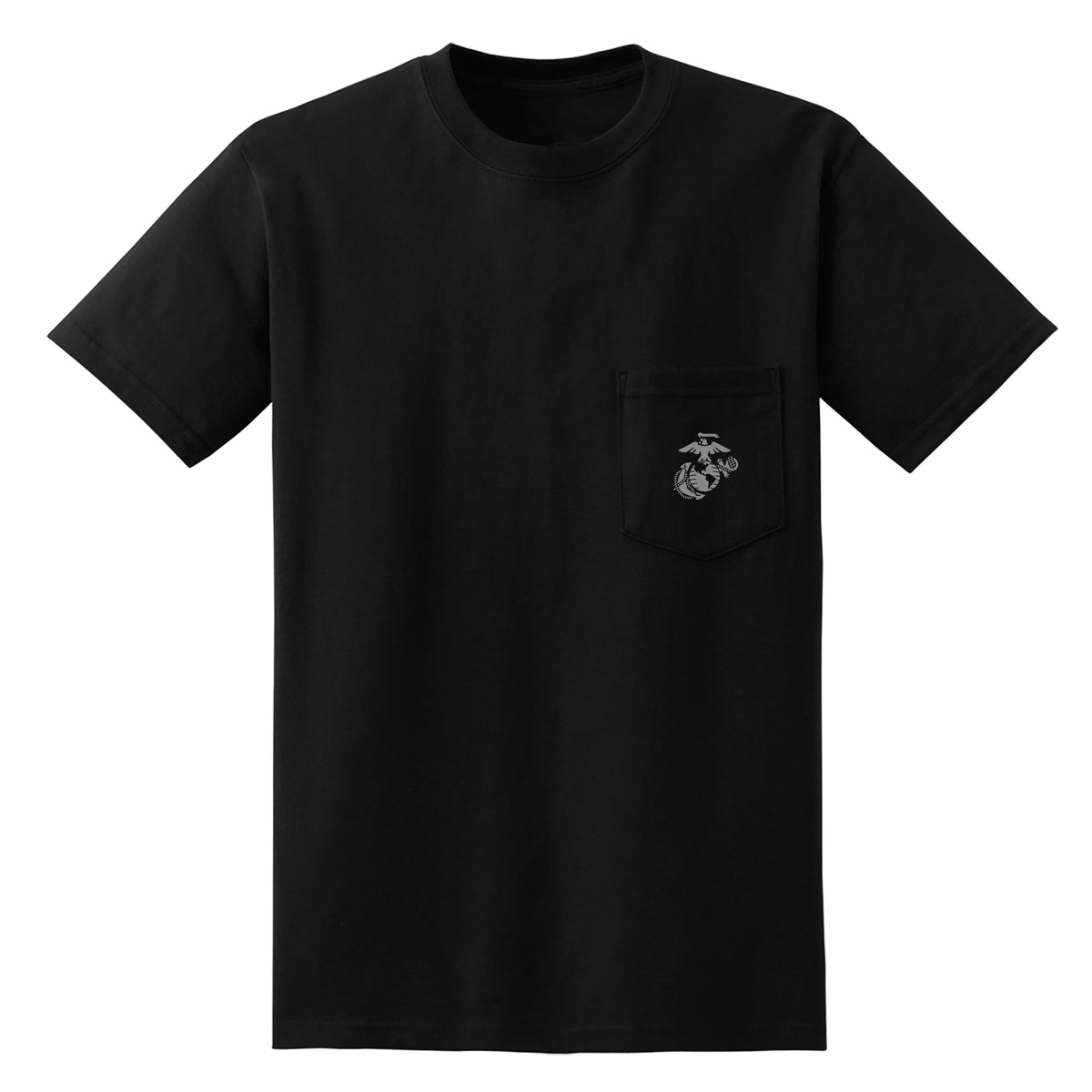 Marines Solid Steel EGA Pocket Tee