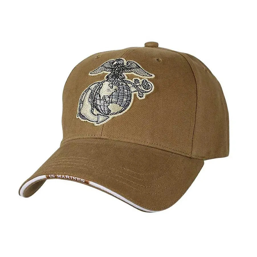 Large Globe & Anchor Khaki Marine Hat - Marine Corps Direct