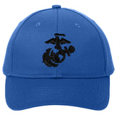 Marines Black EGA Embroidered Royal Blue Hat