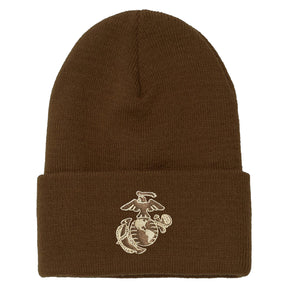 Two Toned Eagle, Globe and Anchor Embroidered Knit Beanie