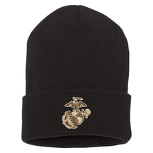 Two Toned Eagle, Globe and Anchor Embroidered Knit Beanie