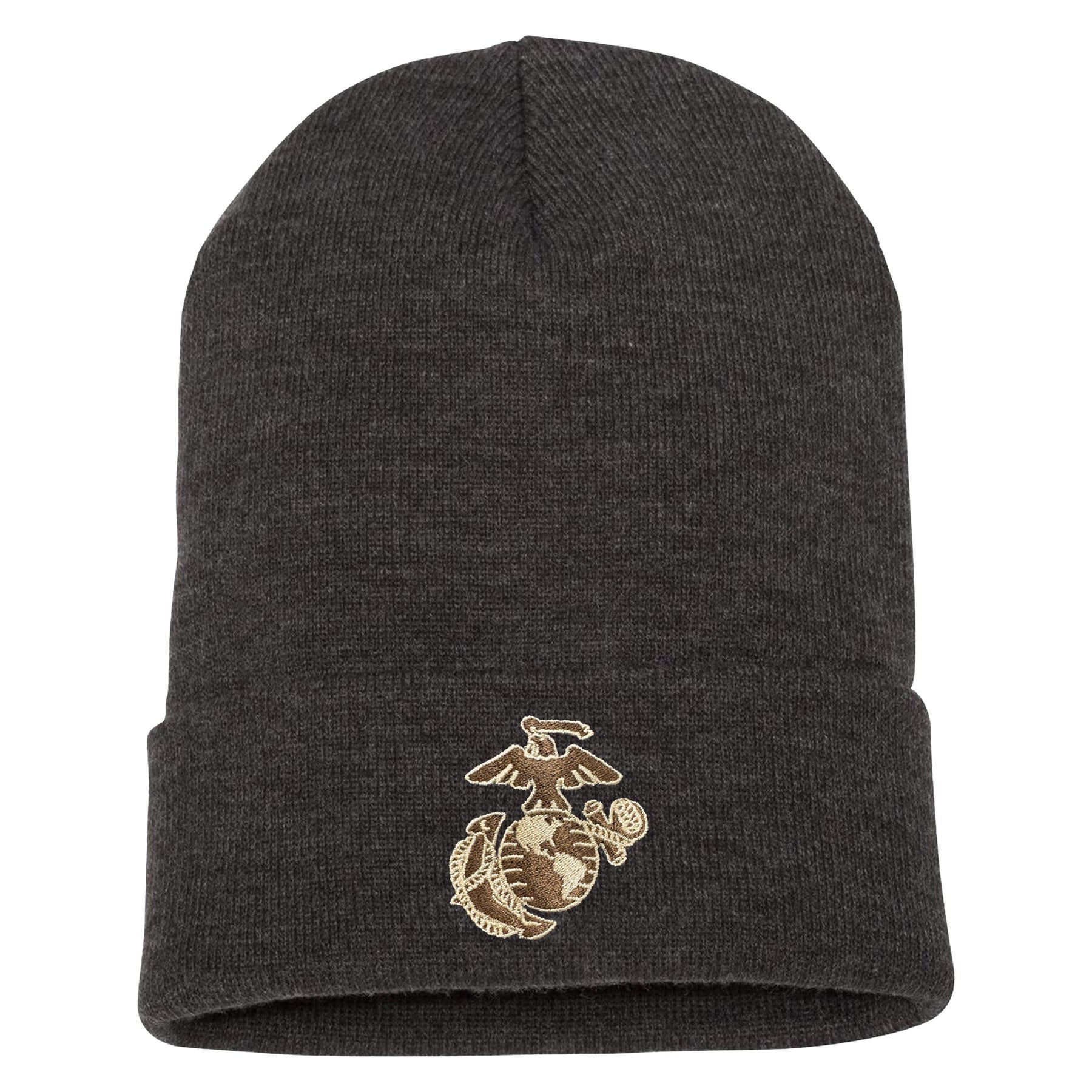 Two Toned Eagle, Globe and Anchor Embroidered Knit Beanie