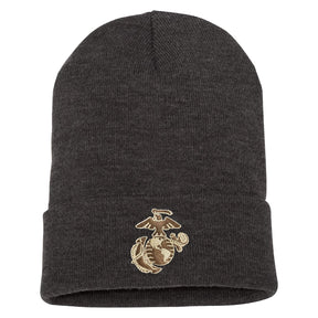 Two Toned Eagle, Globe and Anchor Embroidered Knit Beanie