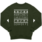 Marines Christmas Sweatshirt Forest Green