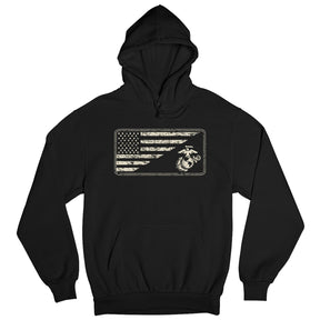 Marines Sand EGA & Split U.S. Flag Hoodie