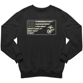 Marines Sand EGA & Split U.S. Flag Sweatshirt