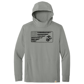 Marines Split Flag & EGA Carhartt Sun Defender Hooded Long Sleeve T-Shirt