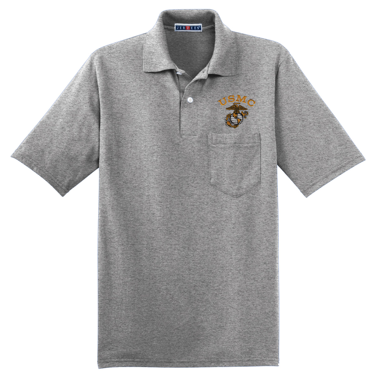 Tonal USMC EGA Embroidered Pocket Polo