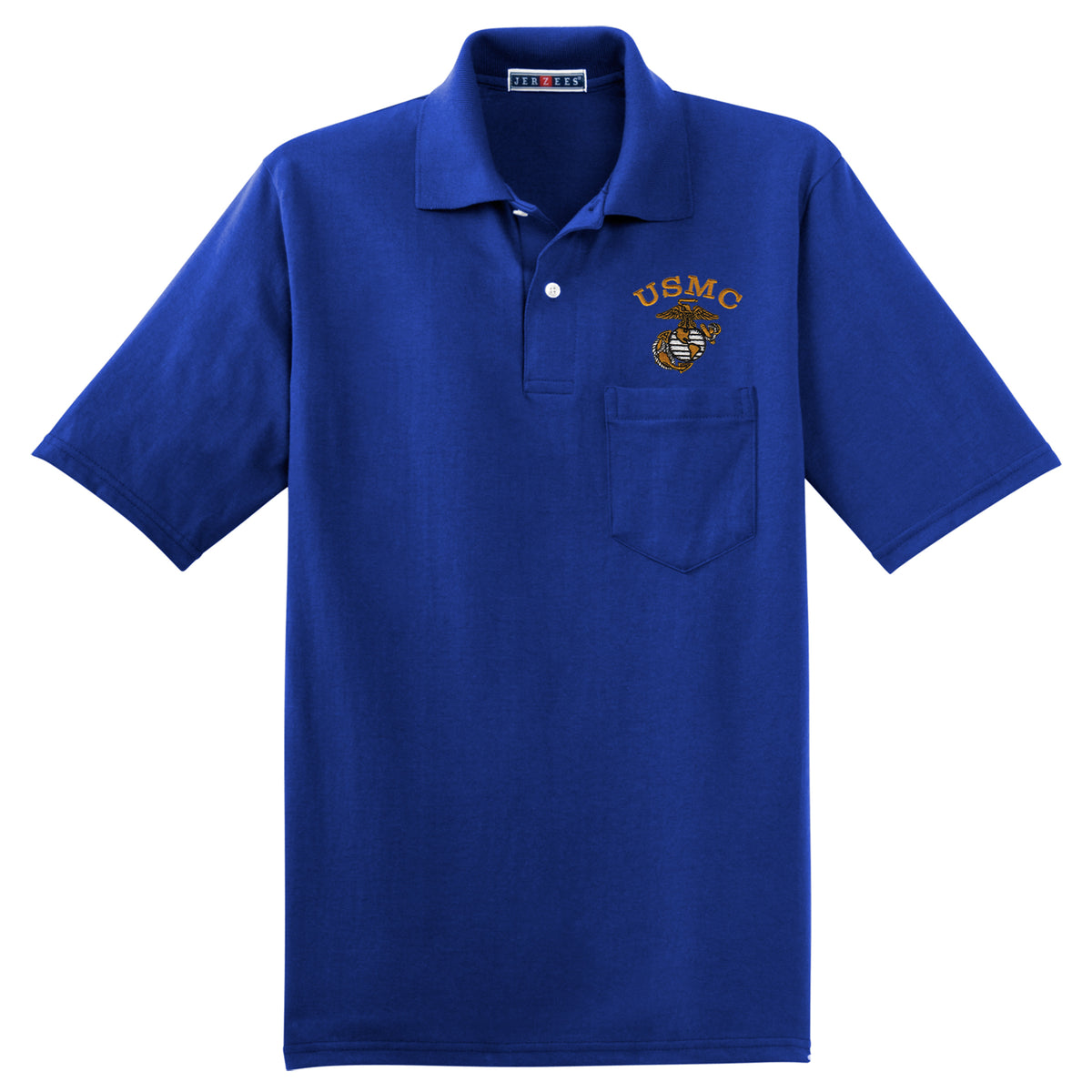 Tonal USMC EGA Embroidered Pocket Polo