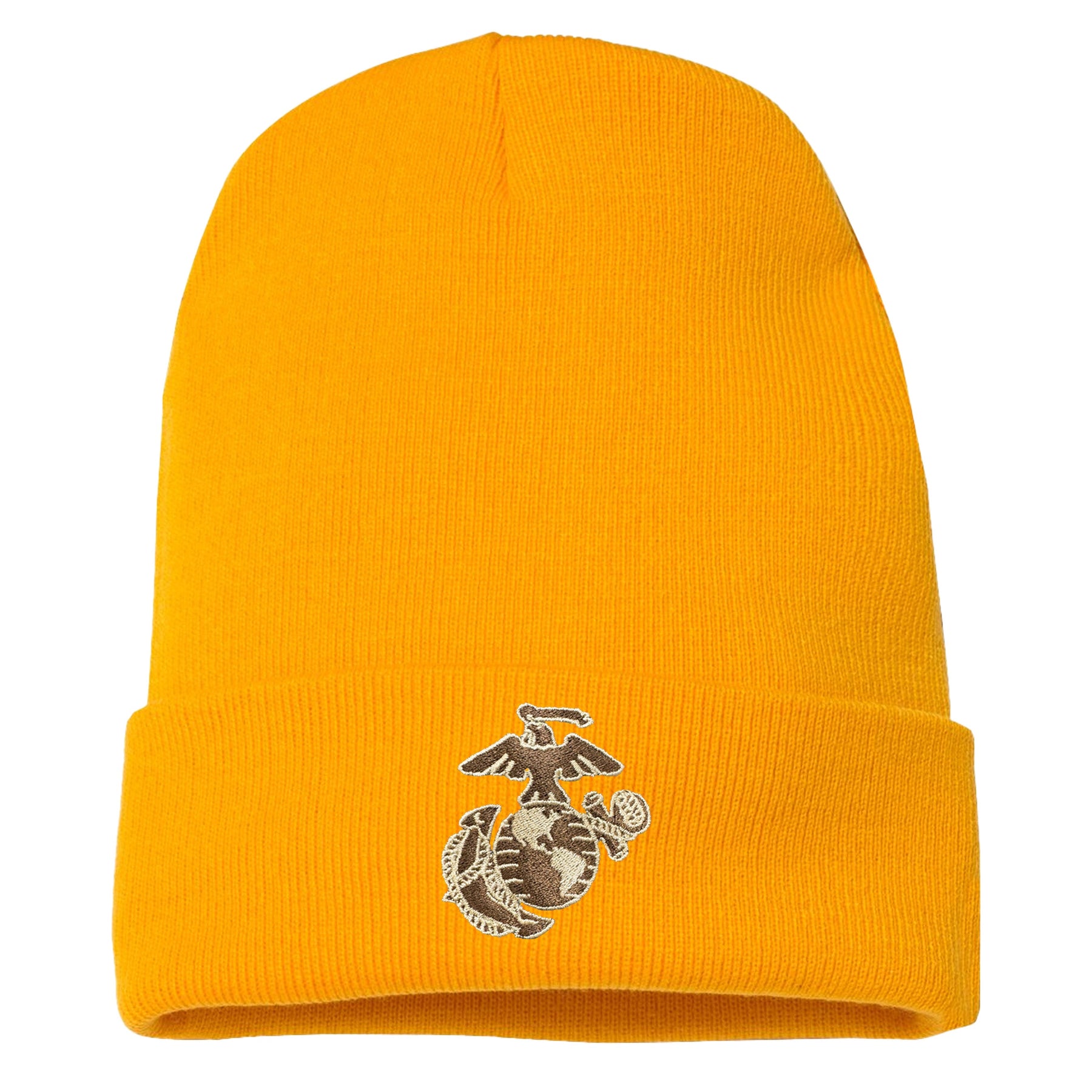 Two Toned Eagle, Globe and Anchor Embroidered Knit Beanie