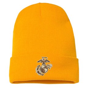 Two Toned Eagle, Globe and Anchor Embroidered Knit Beanie