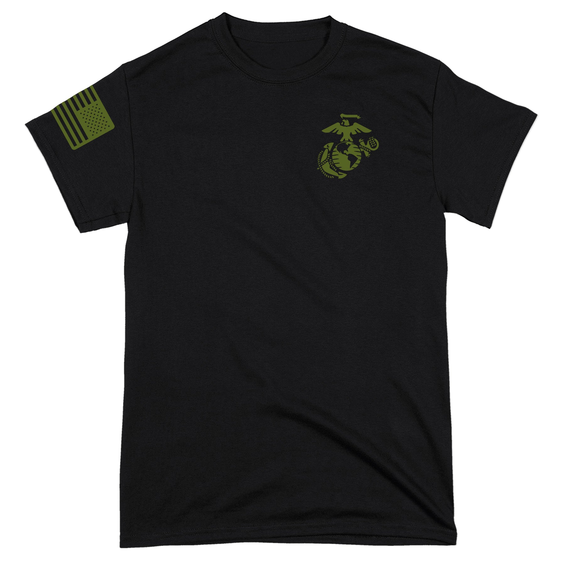 Premium Flag Sleeve Drop Olive Drab EGA T-Shirt