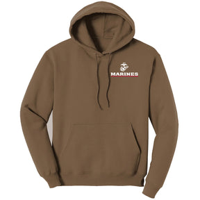 Marines Red Line Woodland Khaki Hoodie