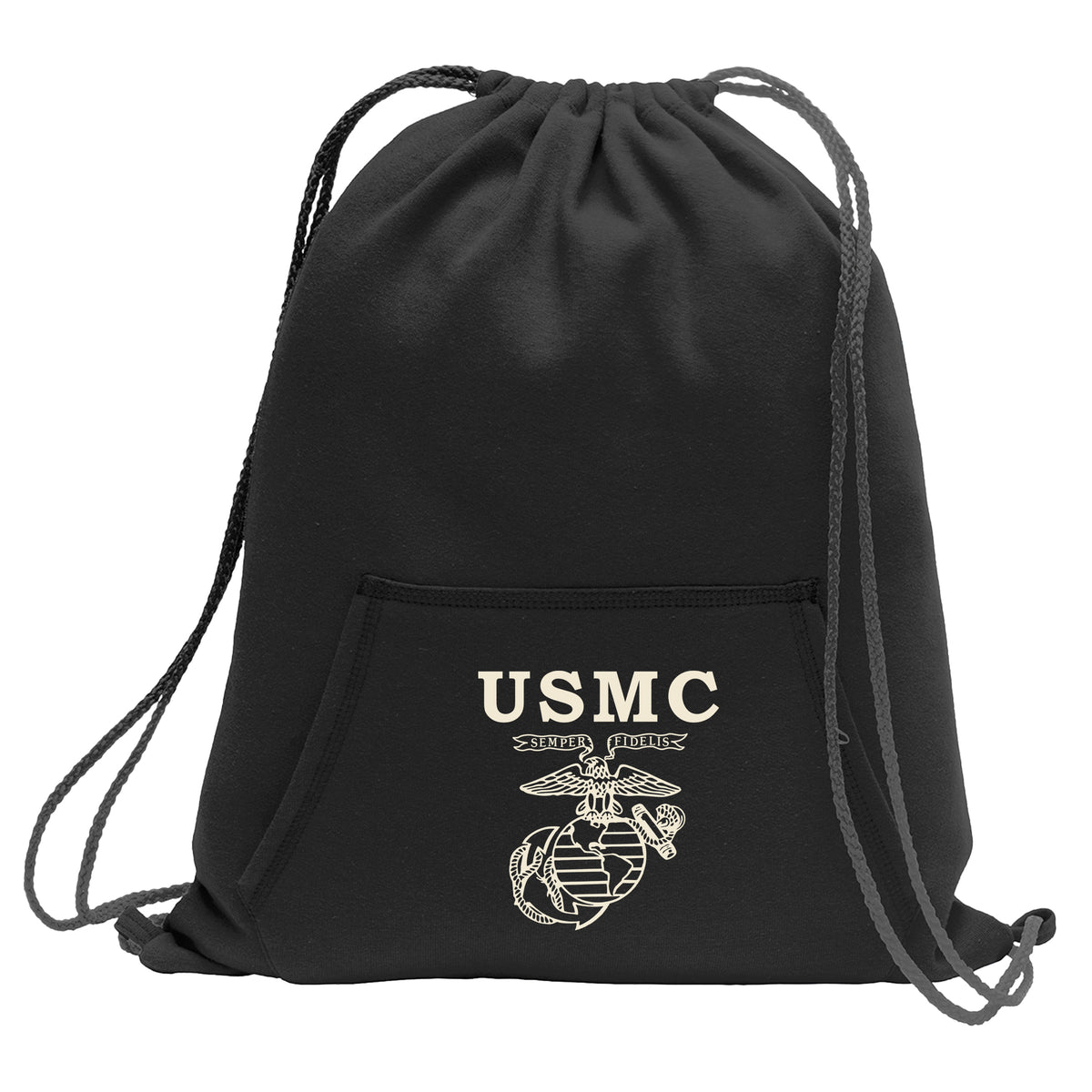 Marines Sand Old School EGA Fleece Sweatshirt Cinch Backpack