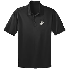 Marines White EGA Embroidered Performance Polo