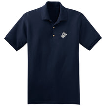 Marines White EGA Embroidered Polo