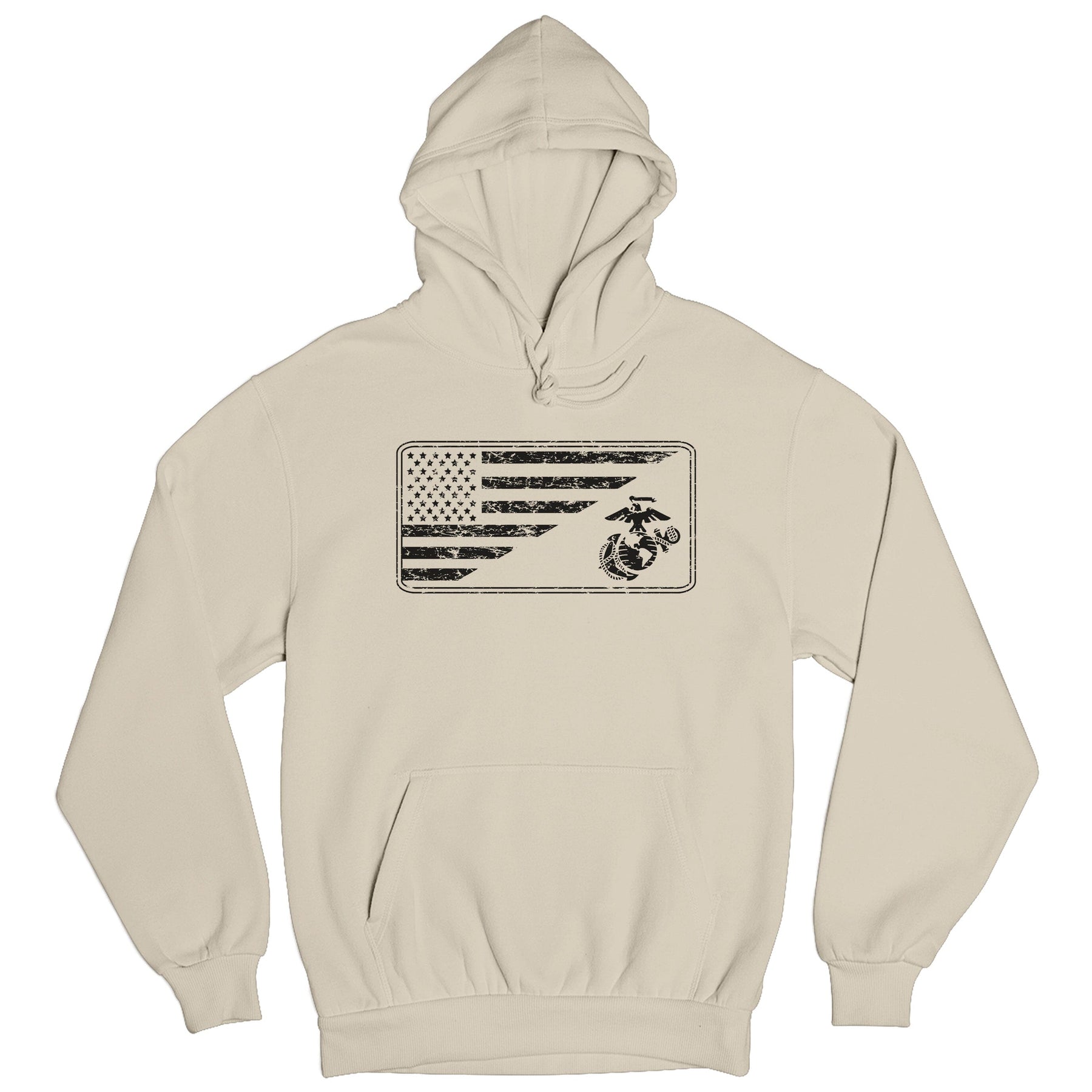 Marines EGA & Split U.S. Flag Sand Hoodie