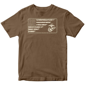 Marines Sand Split Flag & EGA Woodland Brown Tee