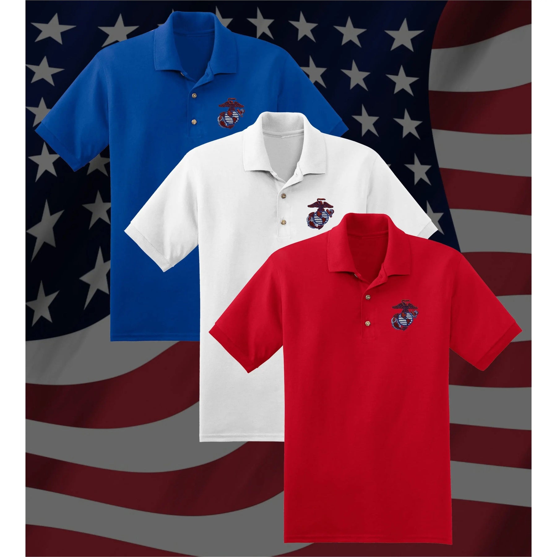 USA EGA Embroidered Polo - Marine Corps Direct