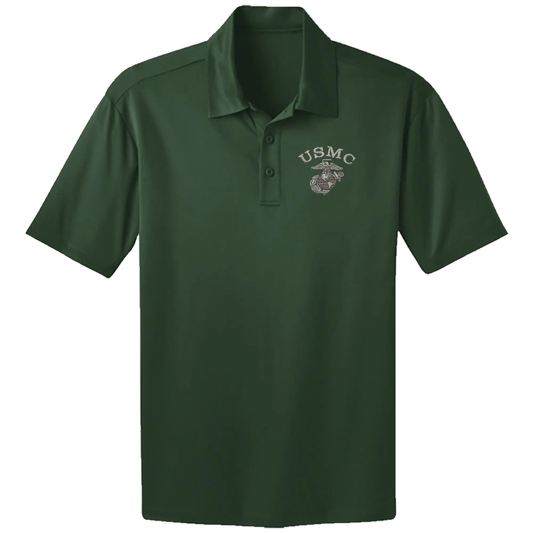 USMC Metal EGA Embroidered Performance Polo