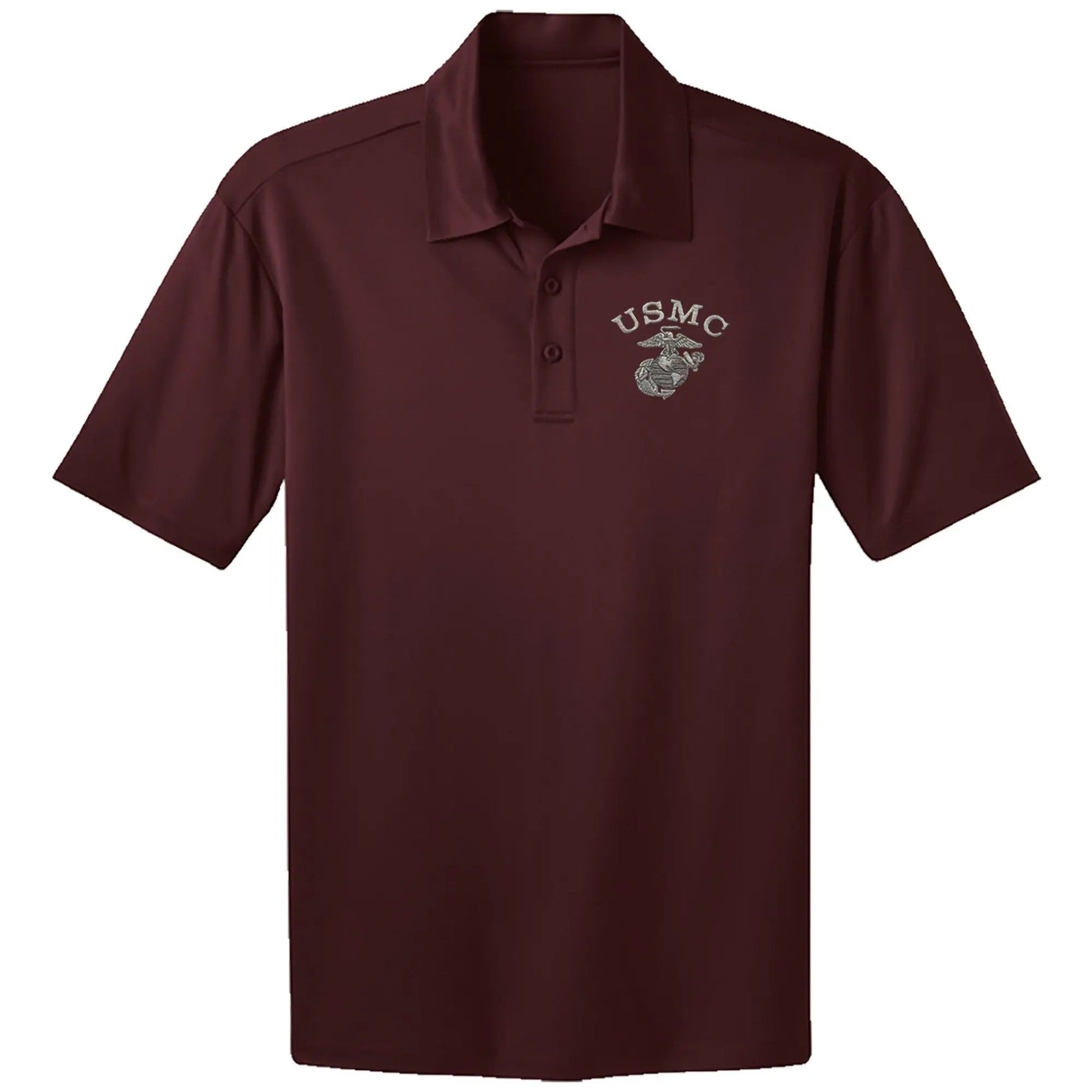 USMC Metal EGA Embroidered Performance Polo