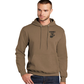 Old School Embroidered Woodland Khaki Hoodie (Corporal's Special)