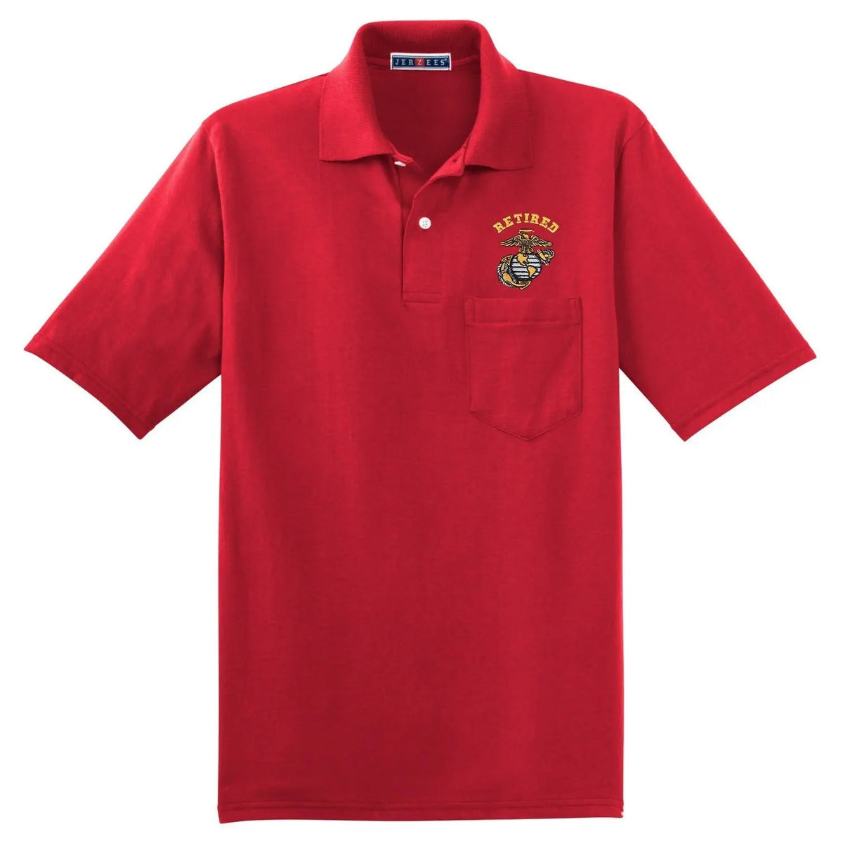 Retired EGA Embroidered Pocket Polo - Marine Corps Direct