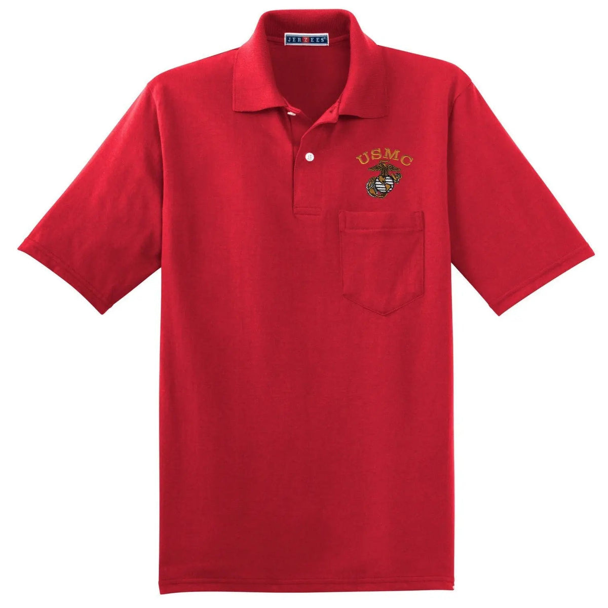 Tonal USMC EGA Embroidered Pocket Polo - Marine Corps Direct