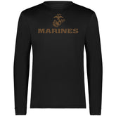Closeout Rustic Brown Marines Performance Long Sleeve Tee