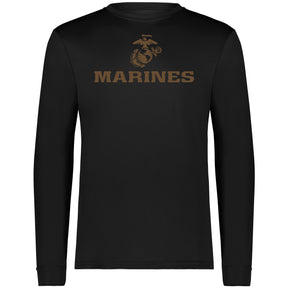 Closeout Rustic Brown Marines Performance Long Sleeve Tee