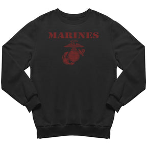 Closeout Red on Black Vintage Marines Sweatshirt