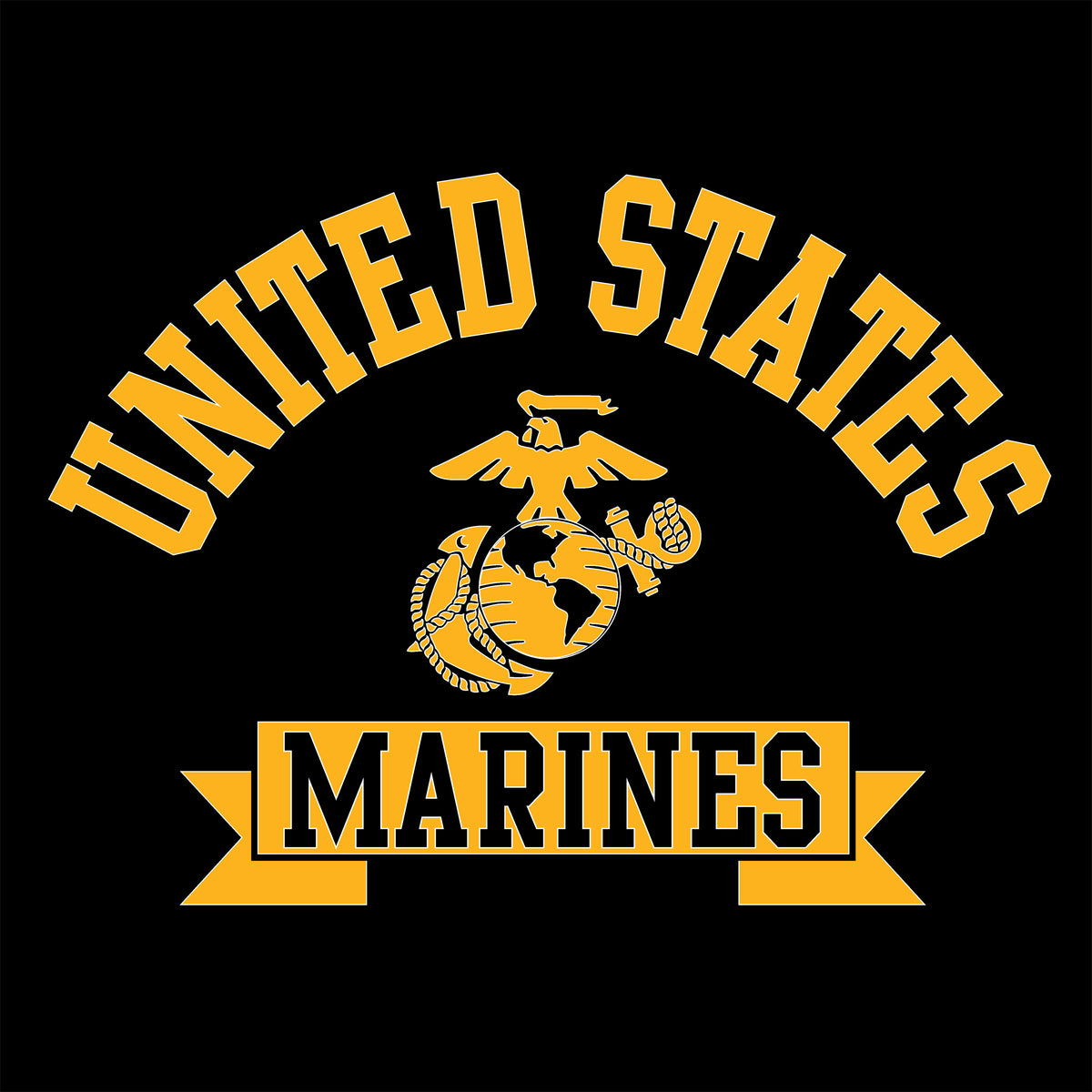 USMC Gold Marines Dri-Fit Performance Long Sleeve T-Shirt