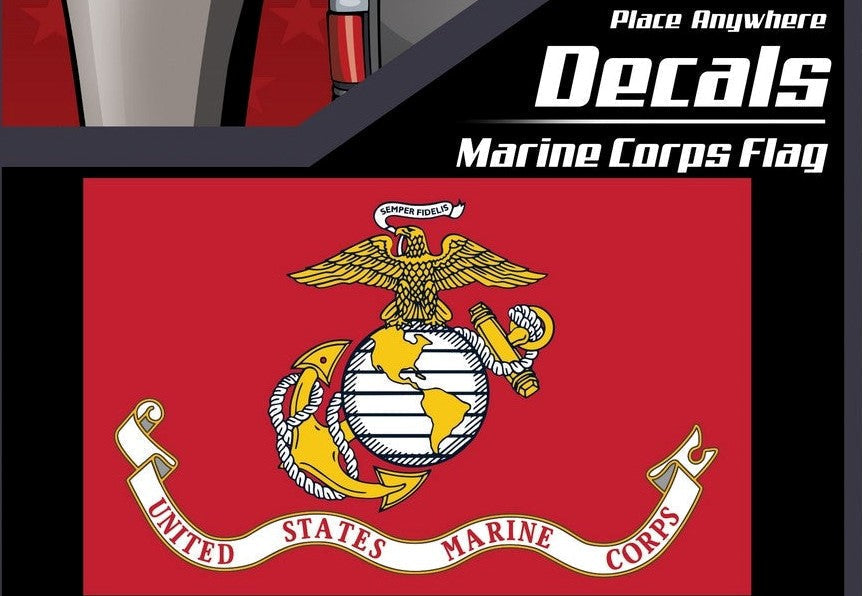 USMC10 U.S. Marine Corps Flag 6.5" Decals Made in the USA