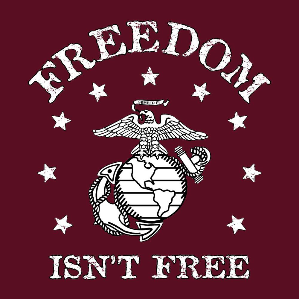 Champion Freedom Isn’t Free Maroon 2-Sided T-Shirt - Marine Corps Direct